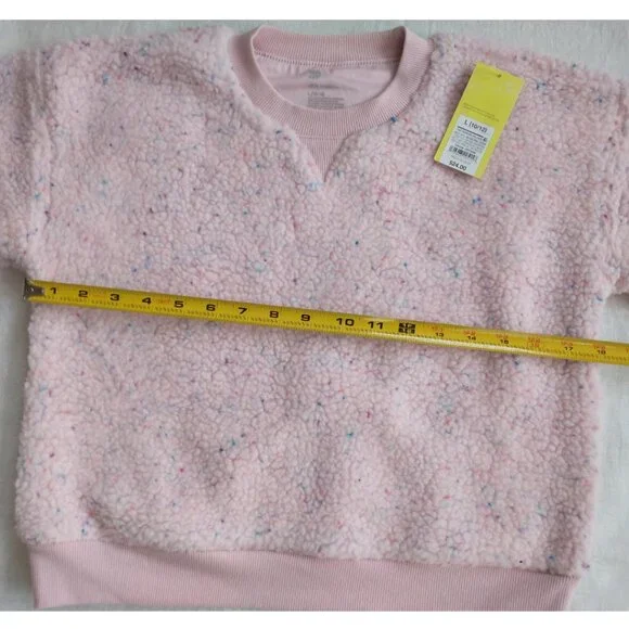 New All in Motion Girls Pink Long-Sleeve with Thumb Hole Crew-Neck Sweatshirt L - Picture 2 of 7